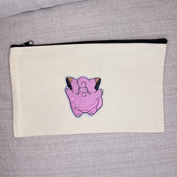 Pokémon inspired Clefairy pencil pouch or makeup bag New - Picture 1 of 4